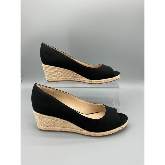 NEW Bandolino Women’s Nuri 7 Espadrille Wedge Sandals Black Size 9M - Picture 1 of 10